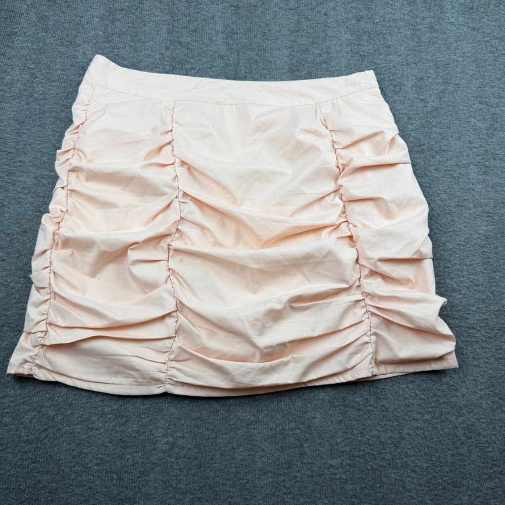 Missguided Mini Skirt Womens Size 12 Blush Pink Ruched Bodycon S2102736
